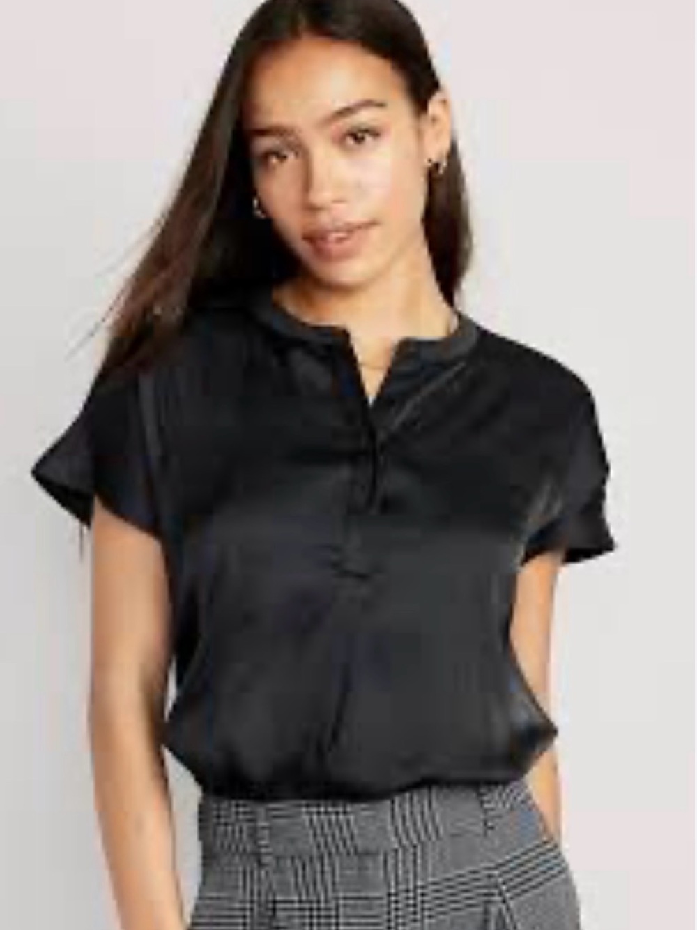 Old Navy Dolman-Sleeve Satin Shirt, Size Large.